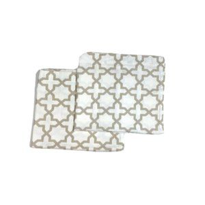 2 Envogue Luxury Curtains Panels Tan White Print Pattern Cotton 86 Long Designer